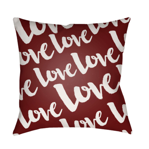 HEART011-2020 20 x 20 x 4 in. Love Square Throw Pillow, Red & White