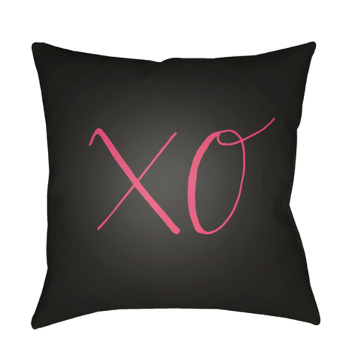 HEART027-2020 20 x 20 x 4 in. Xoxo Square Throw Pillow, Black & Red