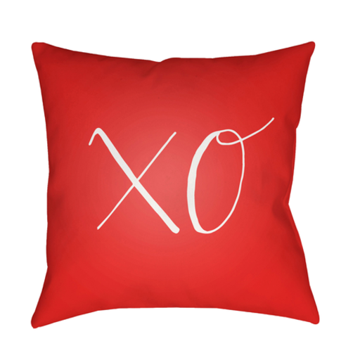 HEART028-2020 20 x 20 x 4 in. Xoxo Square Throw Pillow, Red & White