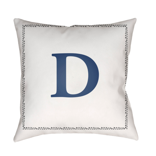 INT004-2020 20 x 20 x 4 in. Initials Square Throw Pillow, White & Blue