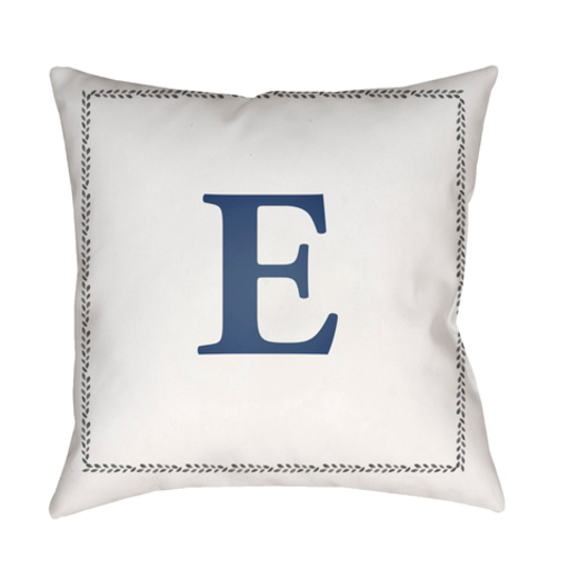 INT005-2020 20 x 20 x 4 in. Initials Square Throw Pillow, White & Blue