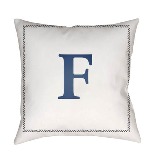 INT006-2020 20 x 20 x 4 in. Initials Square Throw Pillow, White & Blue