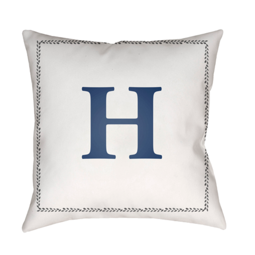 INT008-2020 20 x 20 x 4 in. Initials Square Throw Pillow, White & Blue