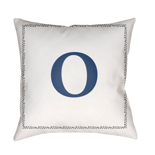 INT015-2020 20 x 20 x 4 in. Initials Square Throw Pillow, White & Blue