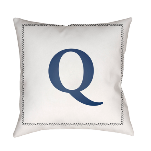 INT017-2020 20 x 20 x 4 in. Initials Square Throw Pillow, White & Blue