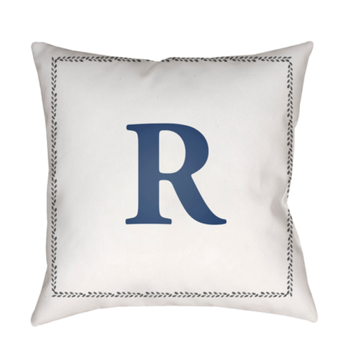INT018-2020 20 x 20 x 4 in. Initials Square Throw Pillow, White & Blue