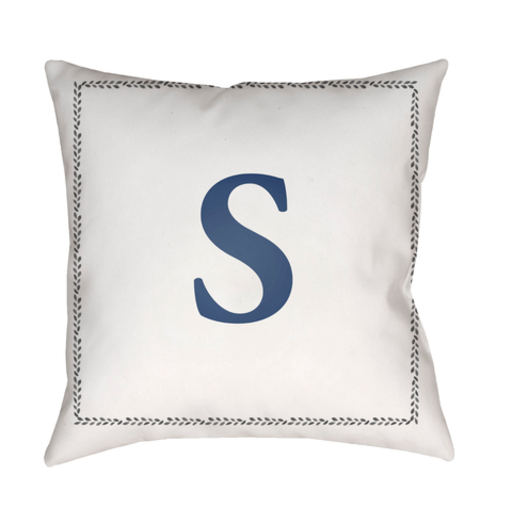 INT019-2020 20 x 20 x 4 in. Initials Square Throw Pillow, White & Blue