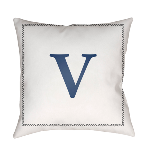 INT022-2020 20 x 20 x 4 in. Initials Square Throw Pillow, White & Blue