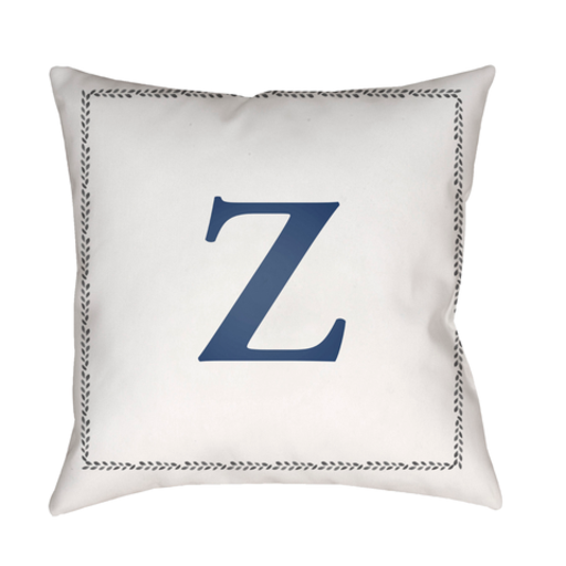 INT026-2020 20 x 20 x 4 in. Initials Square Throw Pillow, White & Blue