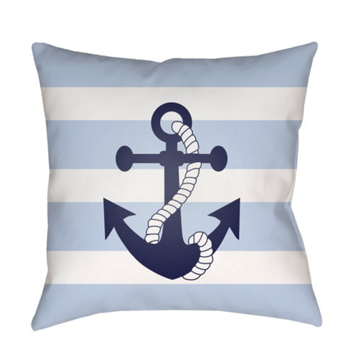 LAKE002-2020 20 x 20 x 4 in. Anchor II Square Throw Pillow, Blue & White