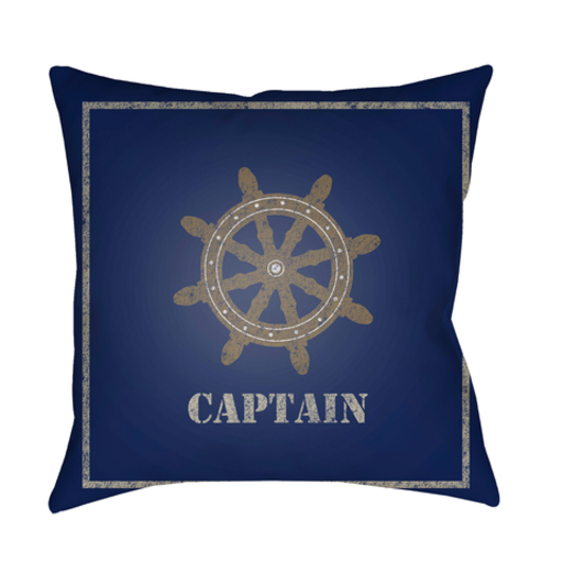 LAKE003-2020 20 x 20 x 4 in. Captain Square Throw Pillow, Blue, Brown & White