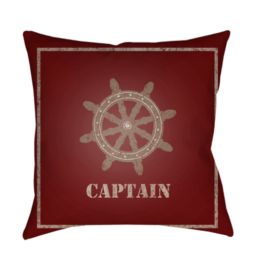 LAKE004-2020 20 x 20 x 4 in. Captain Square Throw Pillow, Red, Brown & White