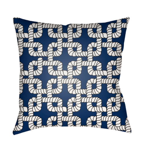 LAKE007-2020 20 x 20 x 4 in. Rope II Square Throw Pillow, Blue & White