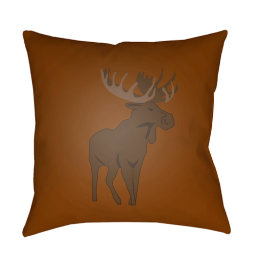 MOO004-2020 20 x 20 x 4 in. Moose Square Throw Pillow, Brown
