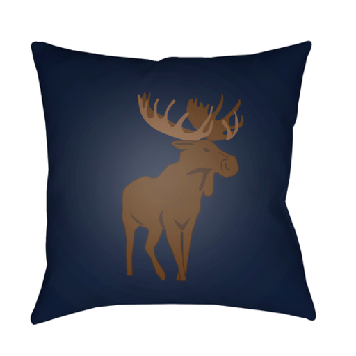 MOO005-2020 20 x 20 x 4 in. Moose Square Throw Pillow, Blue & Brown