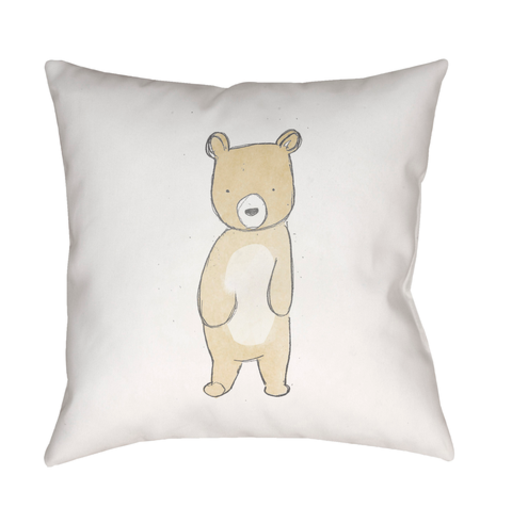 NUR001-2020 20 x 20 x 4 in. Nursery Square Throw Pillow, Brown & White