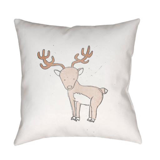 NUR002-2020 20 x 20 x 4 in. Nursery Square Throw Pillow, Brown & White