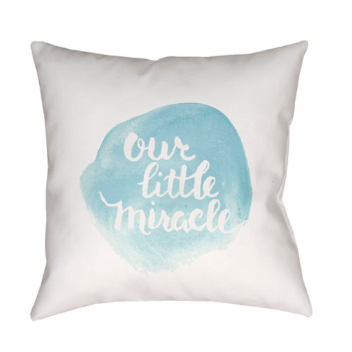 NUR006-2020 20 x 20 x 4 in. Miracle Square Throw Pillow, Blue & White