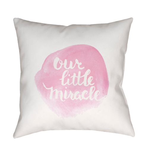 NUR007-2020 20 x 20 x 4 in. Miracle Square Throw Pillow, Pink & White