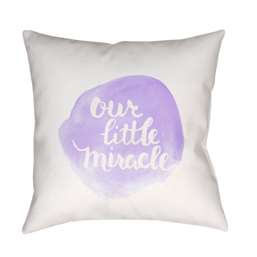 NUR008-2020 20 x 20 x 4 in. Miracle Square Throw Pillow, Purple & White