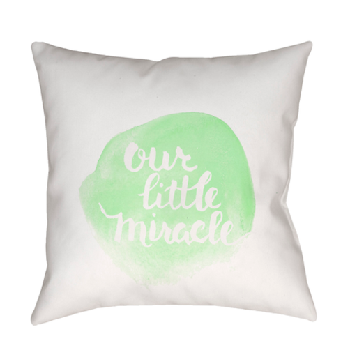 NUR009-2020 20 x 20 x 4 in. Miracle Square Throw Pillow, Green & White