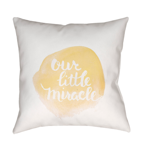 NUR010-2020 20 x 20 x 4 in. Miracle Square Throw Pillow, Yellow & White