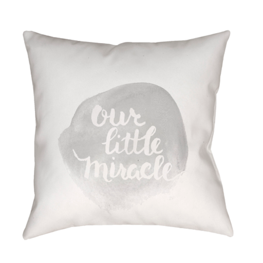 NUR011-2020 20 x 20 x 4 in. Miracle Square Throw Pillow, Gray & White