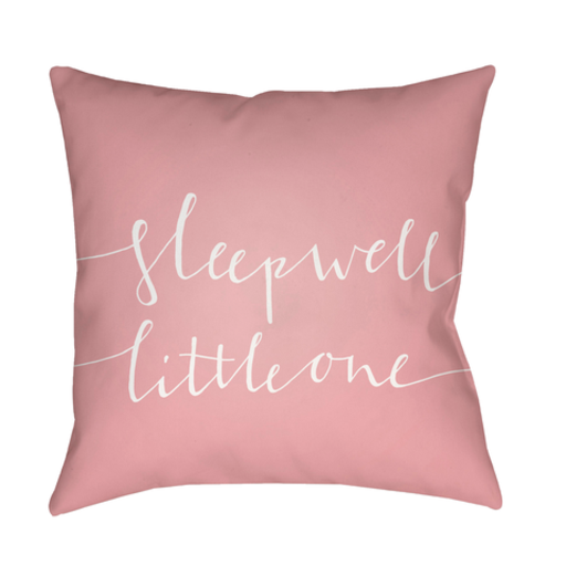 NUR014-2020 20 x 20 x 4 in. Little One Square Throw Pillow, Pink & White