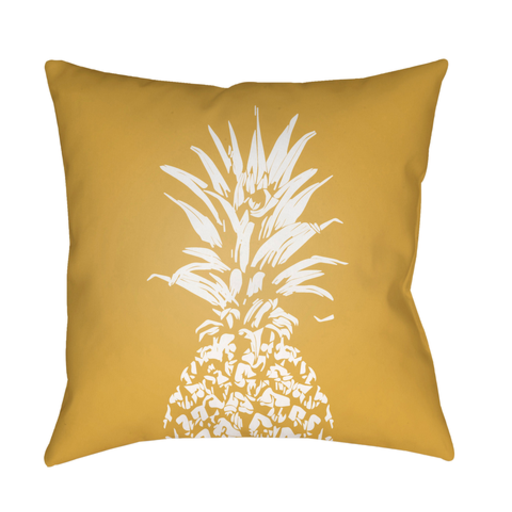 PINE001-2020 20 x 20 x 4 in. Pineapple Square Throw Pillow, Yellow & White