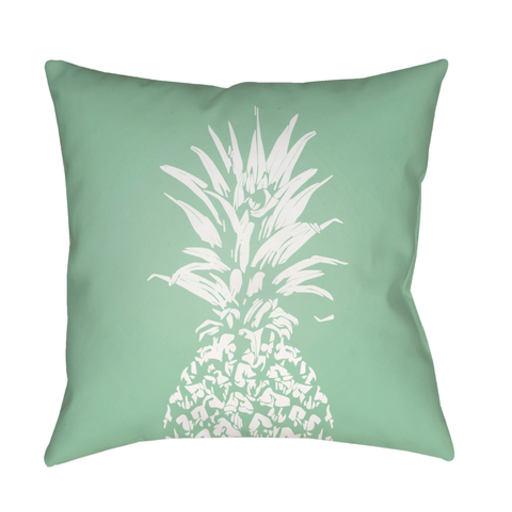 PINE002-2020 20 x 20 x 4 in. Pineapple Square Throw Pillow, Green & White