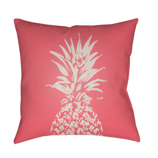 PINE004-2020 20 x 20 x 4 in. Pineapple Square Throw Pillow, Pink & White