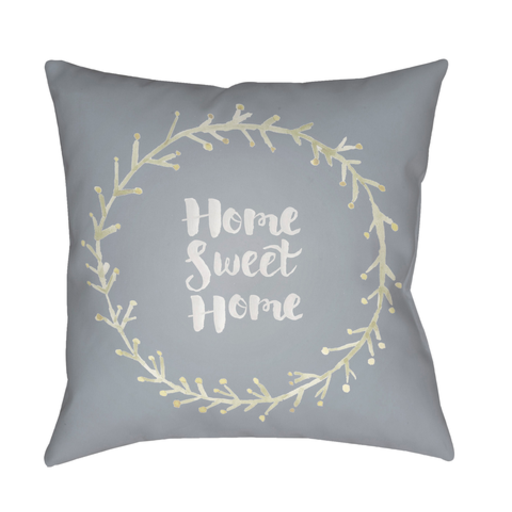 Surya Home Sweet Home II in Wreath Print Outdoor Pillow