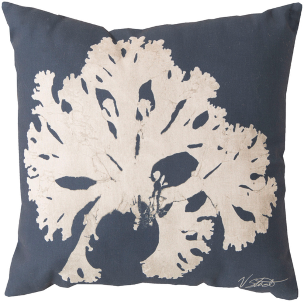 RG054-2020 20 x 20 x 4 in. Rain Coastal Square Throw Pillow, Navy & Beige