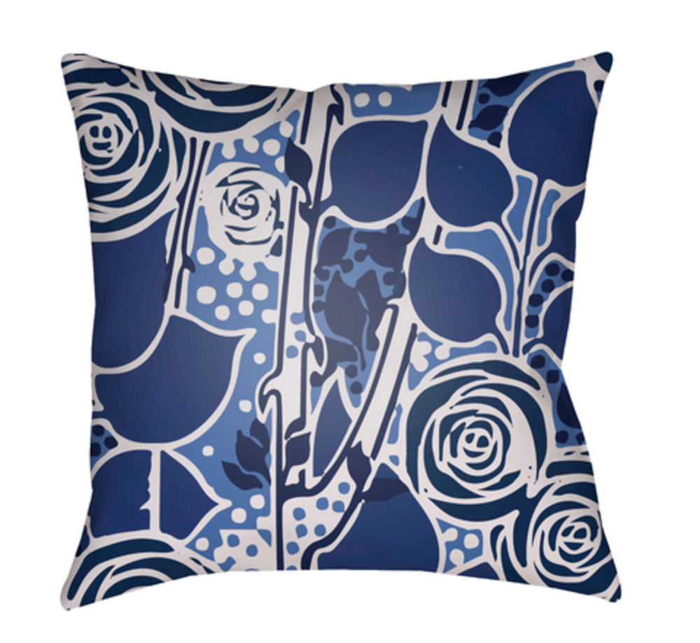 CF023-2222 22 x 22 x 5 in. Chinoiserie Floral Floral Square Throw Pillow, Multi Color