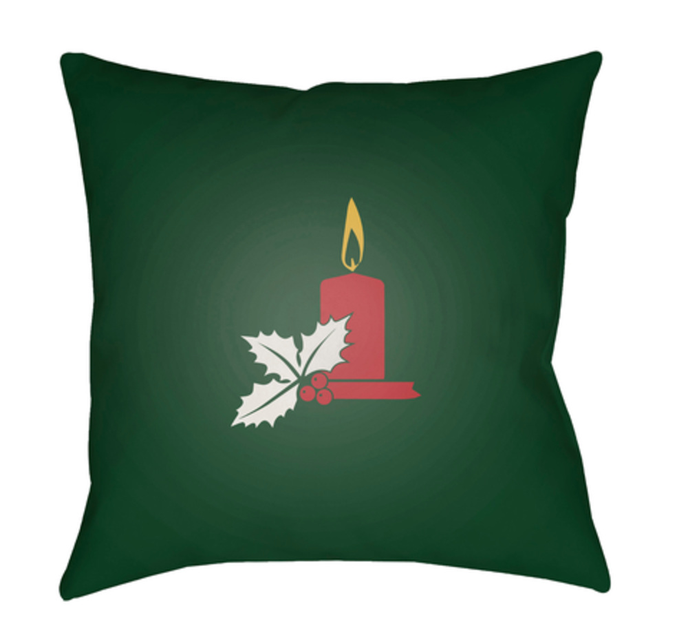 HDY008-1818 18 x 18 x 4 in. Candle Light Square Throw Pillow, Green & Red