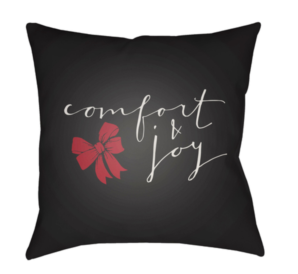 HDY012-1818 18 x 18 x 4 in. Comfort Square Throw Pillow, Black & White