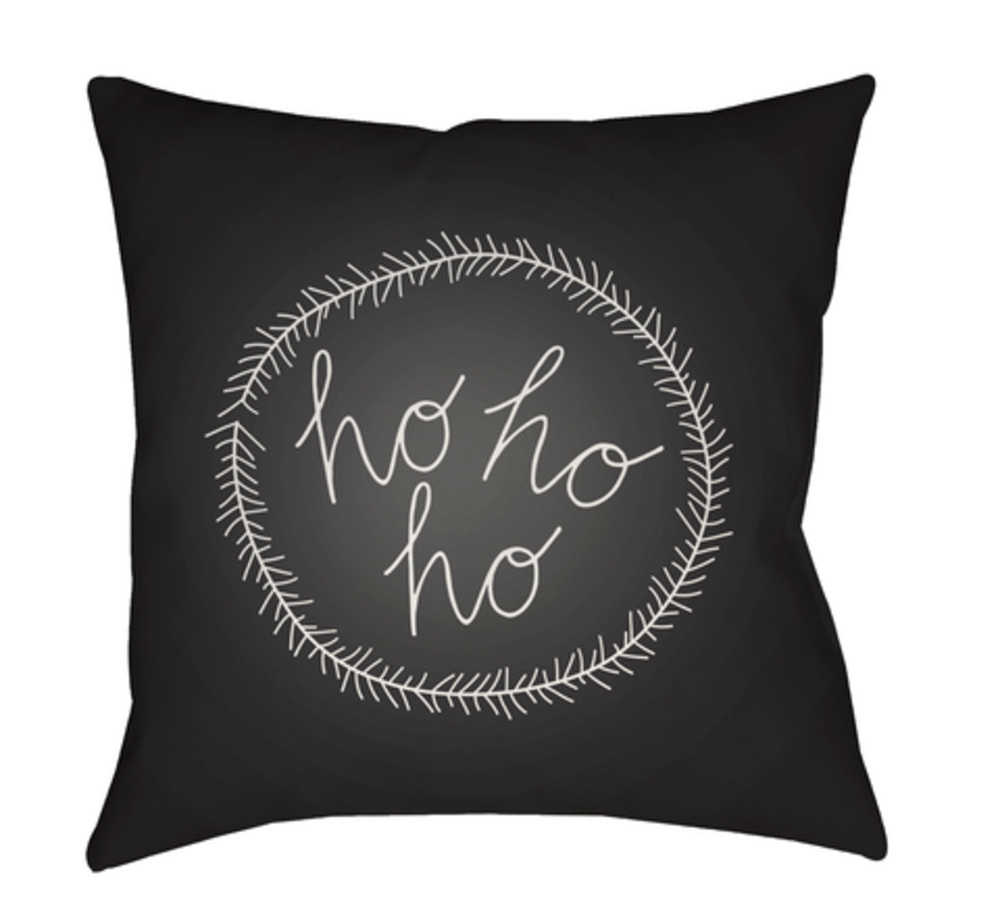 HDY032-1818 18 x 18 x 4 in. Hohoho Square Throw Pillow, Black & White