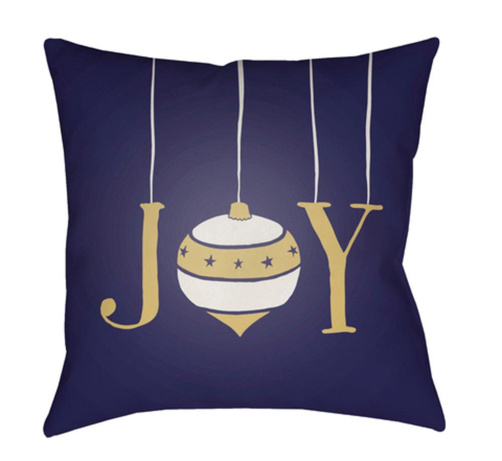 HDY039-1818 18 x 18 x 4 in. Joy Square Throw Pillow, Blue, Yellow & White