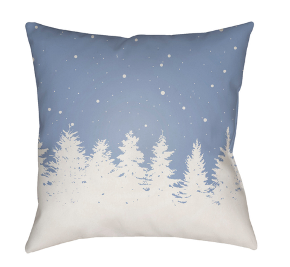 HDY111-1818 18 x 18 x 4 in. Trees Square Throw Pillow, Blue & White