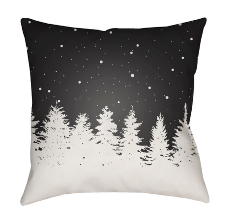 HDY112-1818 18 x 18 x 4 in. Trees Square Throw Pillow, Black & White