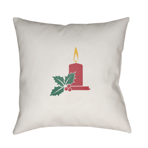 HDY005-2020 20 x 20 x 4 in. Candle Light Square Throw Pillow, White & Red