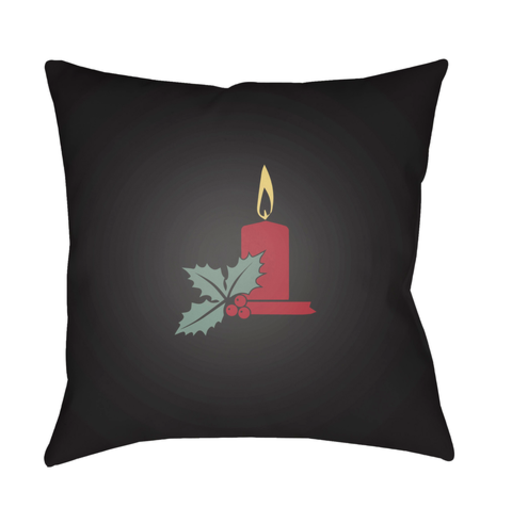 HDY006-2020 20 x 20 x 4 in. Candle Light Square Throw Pillow, Black & Red