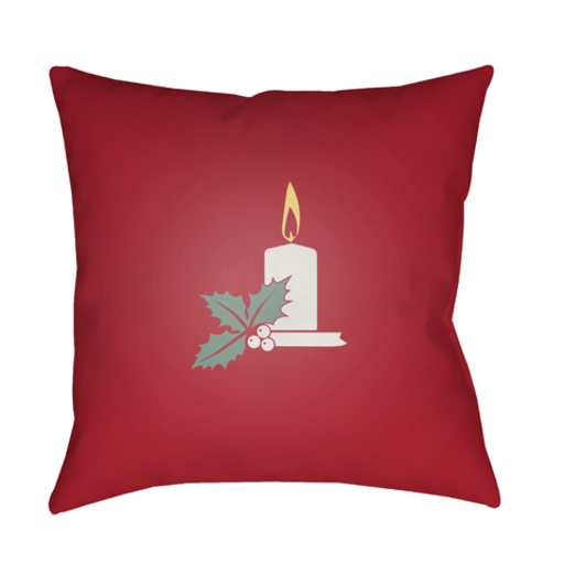 HDY007-2020 20 x 20 x 4 in. Candle Light Square Throw Pillow, Red & White