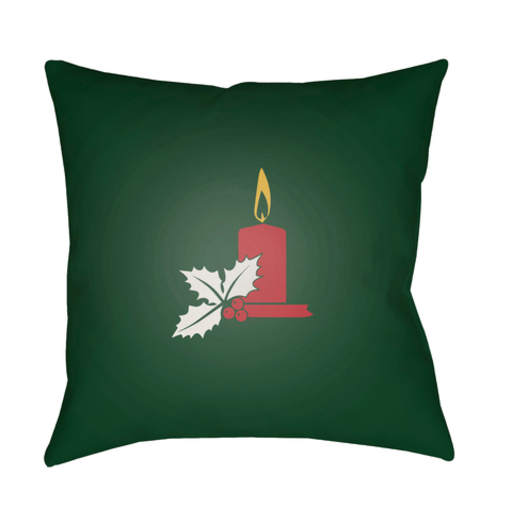 HDY008-2020 20 x 20 x 4 in. Candle Light Square Throw Pillow, Green & Red