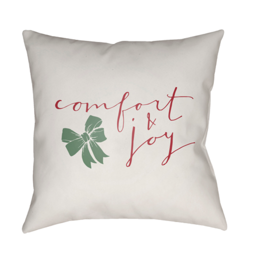 HDY009-2020 20 x 20 x 4 in. Comfort Square Throw Pillow, White & Red