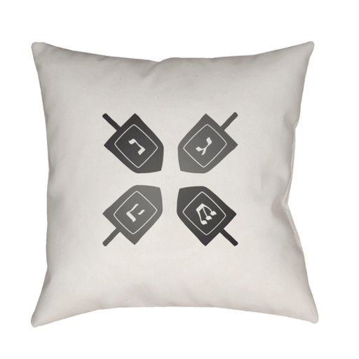 HDY016-2020 20 x 20 x 4 in. Dreidel II Square Throw Pillow, White & Grey