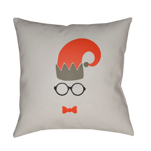 HDY020-2020 20 x 20 x 4 in. Elf Square Throw Pillow, Light Gray & Red