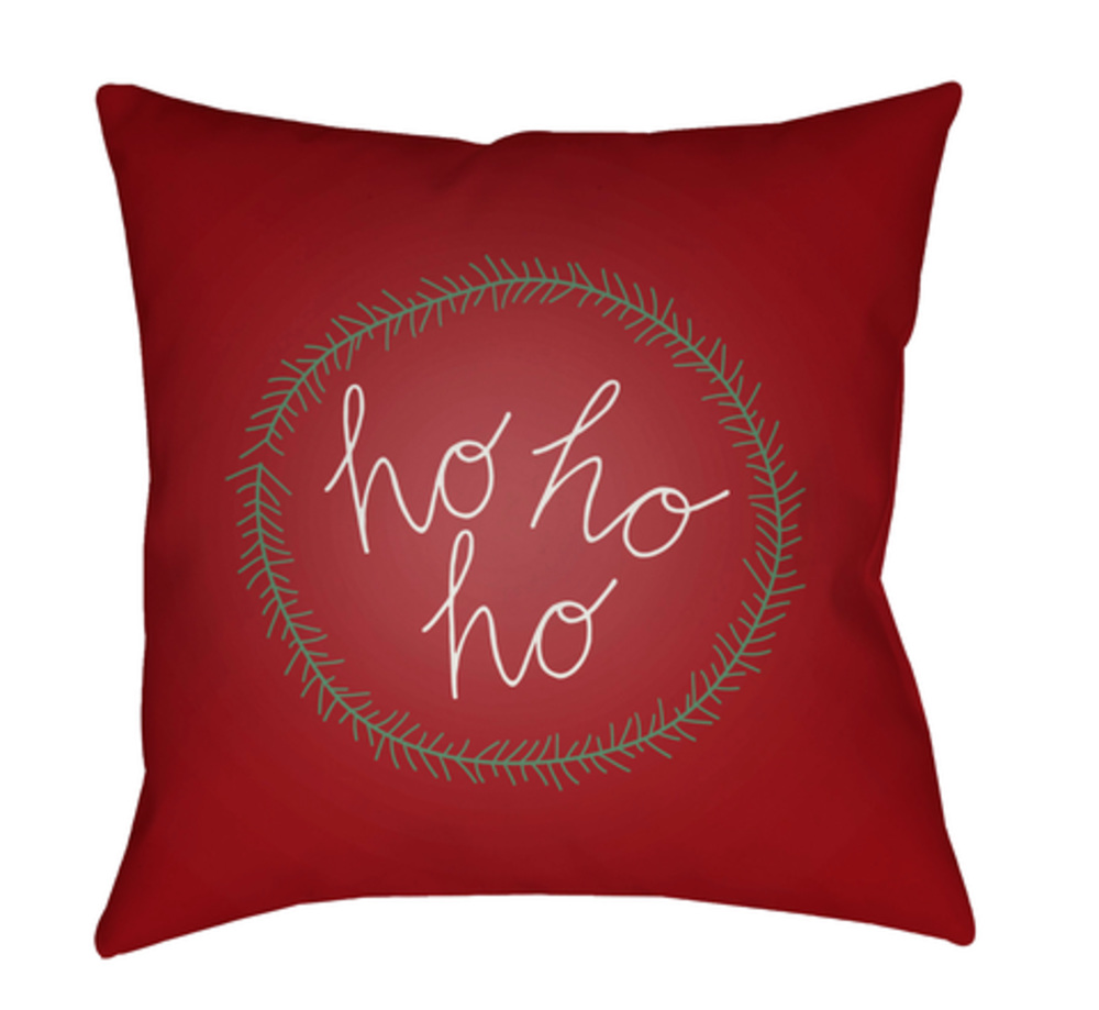 HDY033-2020 Hohoho Medium Throw Pillow, 20 x 20 x 4 in. - Red, White & Green