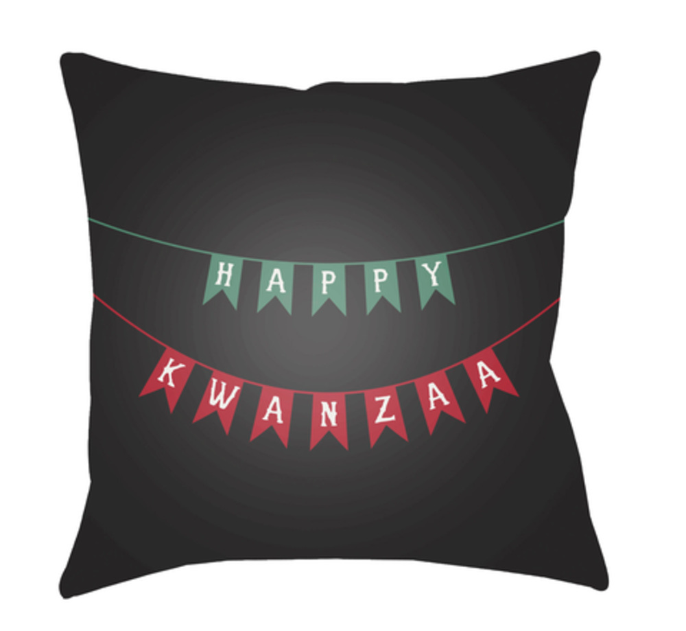 HDY042-2020 Kwanzaa I Medium Throw Pillow, 20 x 20 x 4 in. - Black, Green & Red
