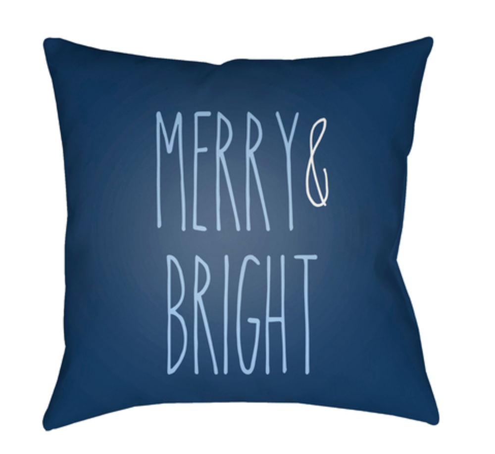 HDY066-2020 Merry Bright Medium Throw Pillow, 20 x 20 x 4 in. - Blue